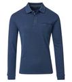 Polo-Shirt Langarm gestreift M - Blau