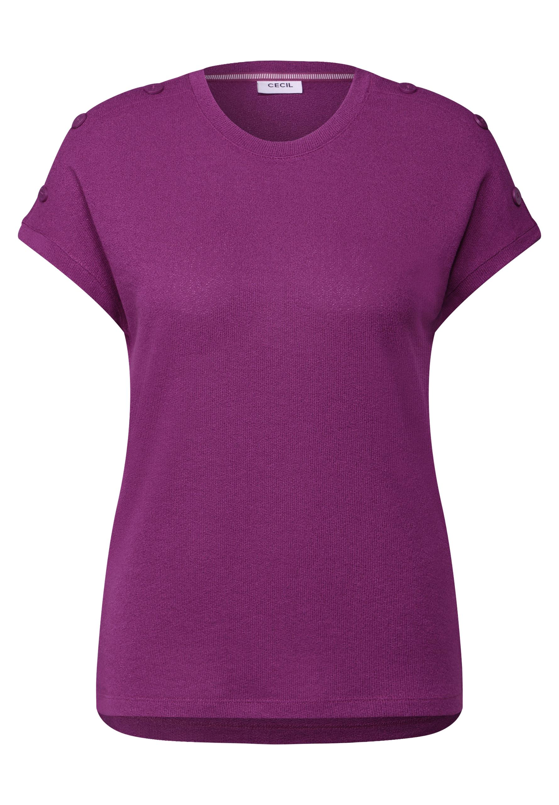 Strukturshirt mit Knöpfen L - Anemone Pink