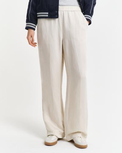 Relaxed Fit Leinenmix Pull-On Hose 38 - Putty