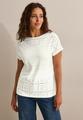 T-Shirt mit Lochmuster L - Vanilla White