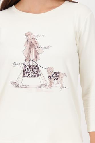 T-Shirt mit Strassdesign 42 - Cashmere