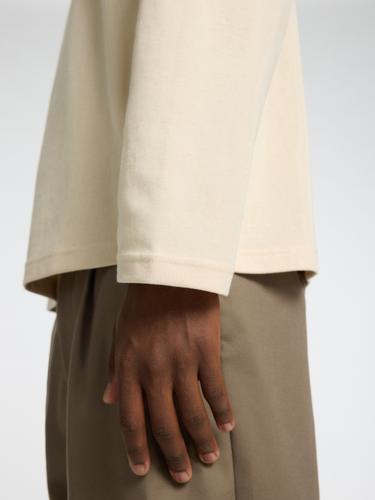 SLHLOOSEOSCAR LS O-NECK TEE NOOS M Locker geschnitten - Oatmeal