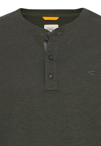 Kurzarm Henleyshirt aus reiner Baumwolle Grün XL