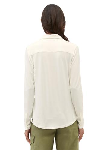 Jersey-Bluse regular Weiß XL