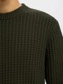 SLHTOM LS KNIT STRUCTURE CREW NECK XL Normal geschnitten - Forest Night