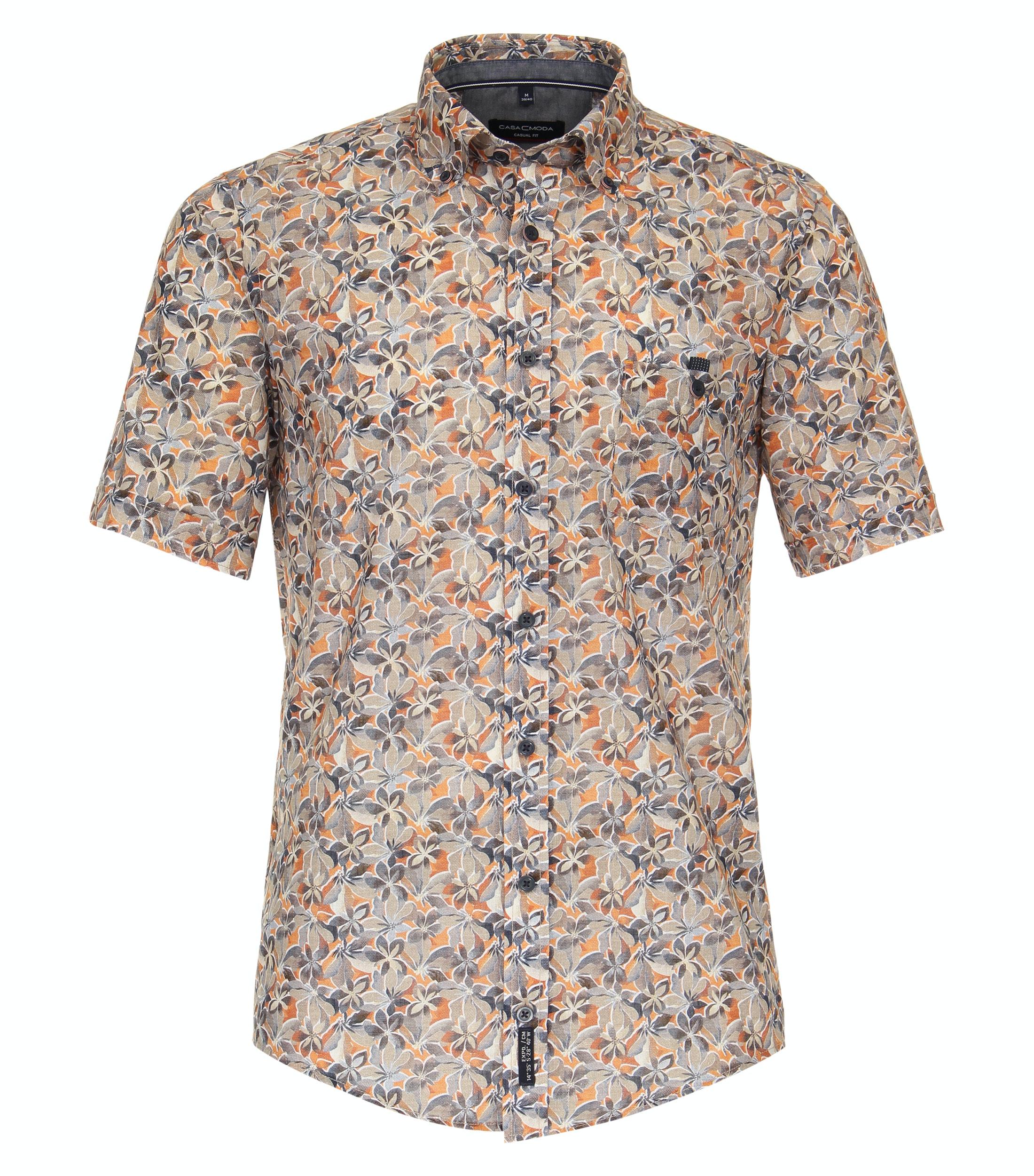 Freizeithemd Kurzarm M Casual Fit Short - Orange