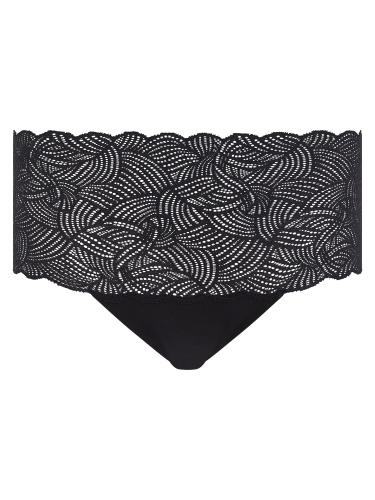 SOFTSTRETCH Taillenslip mit Spitze TU - Schwarz