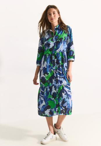 Midikleid mit Print M - Vanilla White