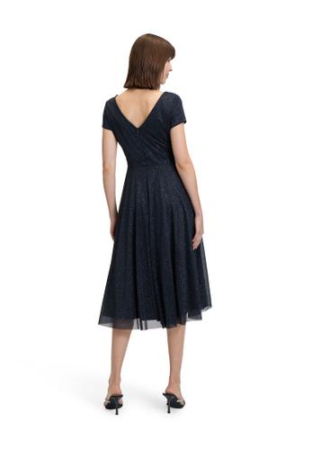 Cocktailkleid 48 Ausgestellt - Dunkelblau/grau