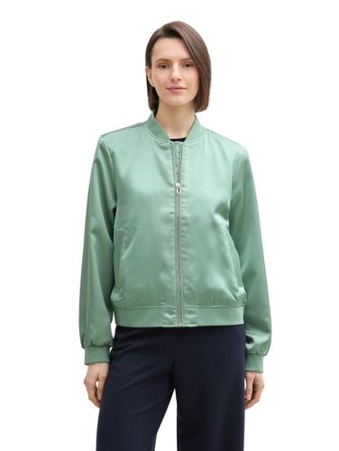 Bomberjacke mit Satin L Regular Fit - Dust Green