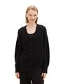 Cardigan mit V-Ausschnitt XL Regular Fit - Deep Black