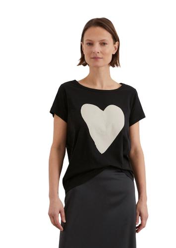 Print-T-Shirt regular S Regular Fit - Black