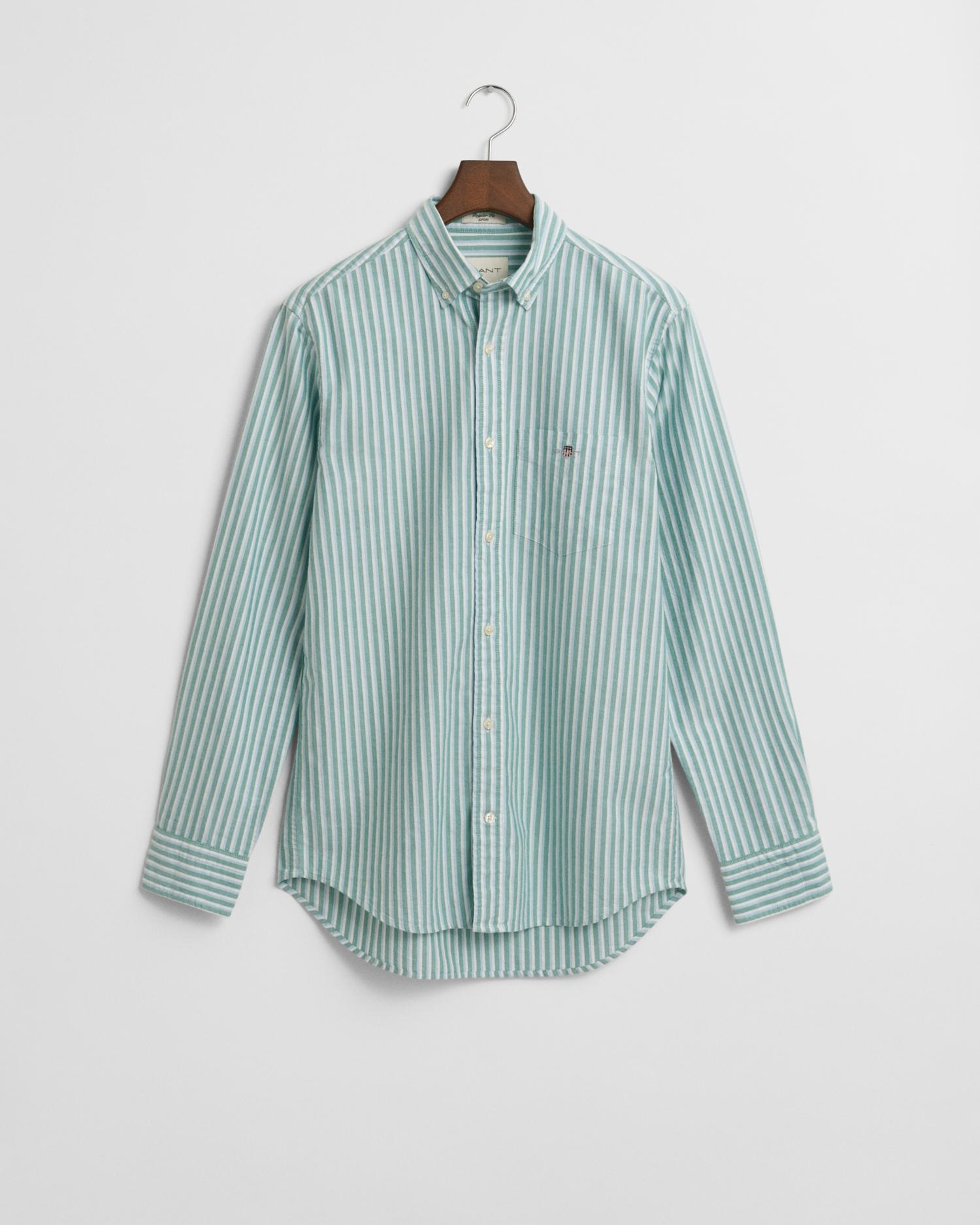 Regular Fit Classic Oxford-Hemd mit Streifen L - Deep Green