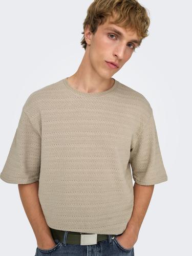ONSGIVO REG 12 SS CREW KNIT NOOS L Normal geschnitten - String