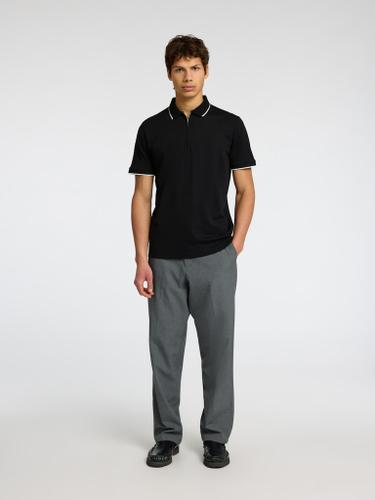 SLHFAVE SPORT ZIP SS POLO NOOS Schwarz S