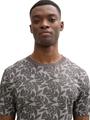 T-Shirt mit Allover-Print XXL Regular Fit - Grey Tropical Leaf Print