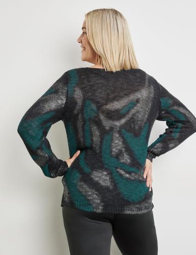 Pullover mit Print 50 Gerade geschnitten | Lässige Passform - Black Gemustert