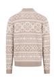 Zip Stand-Up Cardigan, Big Jacquard L Casual Fit - Taupe