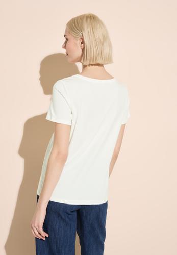 T-Shirt mit Folienprint Weiß 40
