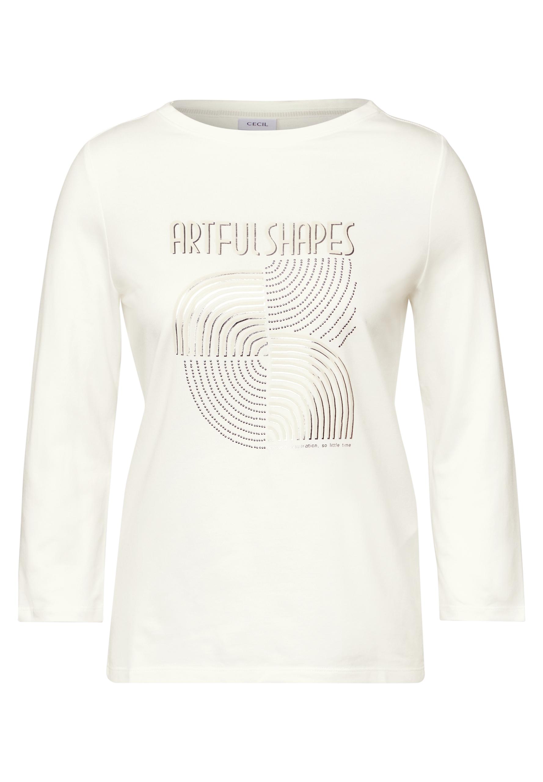 Shirt mit Schimmer-Print L - Vanilla White