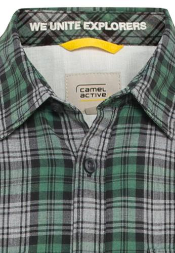 Kariertes Hemd aus reiner Baumwolle XXL Regular Fit - Pine Green