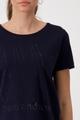 T-Shirt mit Strassschrift 42 - Deep Ocean