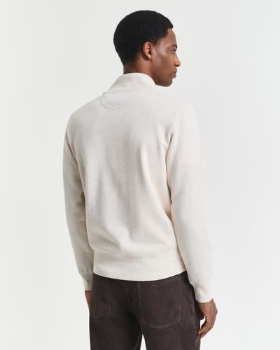 Sacker Rib Sweatshirt mit Reißverschlusskragen XXL - Cream