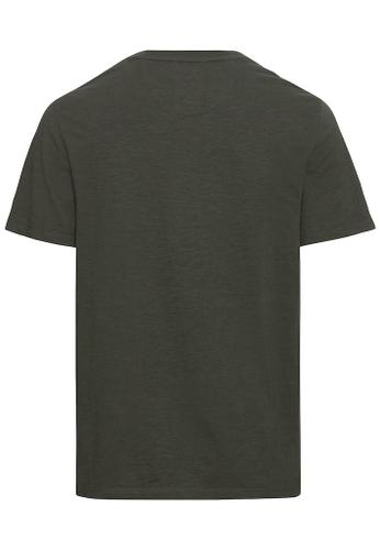 Kurzarm Henleyshirt aus reiner Baumwolle Grün XL