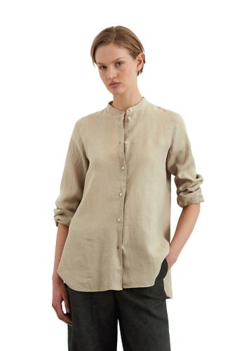 A-Shape-Leinenbluse regular 34 Regular Fit - Summer Sand