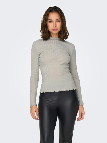 ONLEMMA LS GLITTER TOP JRS NOOS S Normal geschnitten - Pumice Stone