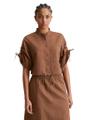 Kurzarm-Bluse relaxed XS Relaxed Fit - Melted Chocolate
