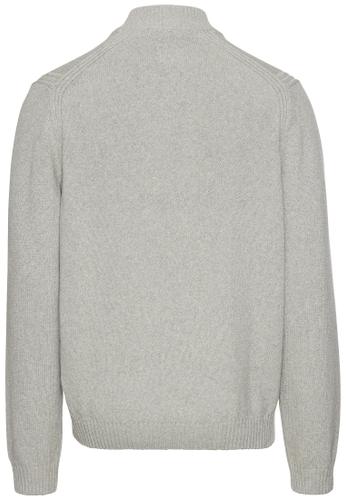 Strickjacke mit Stehkragen M Regular Fit - Stone Gray