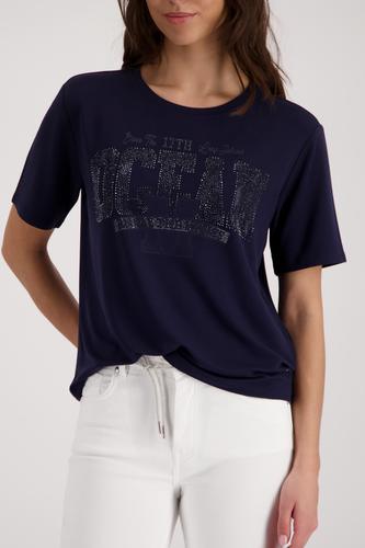T-Shirt mit Schmuckdetails 42 - Marine