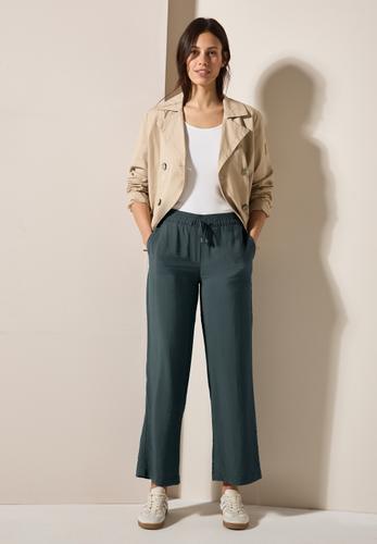 Wide Leg Strukturhose L/30 - Slate Khaki