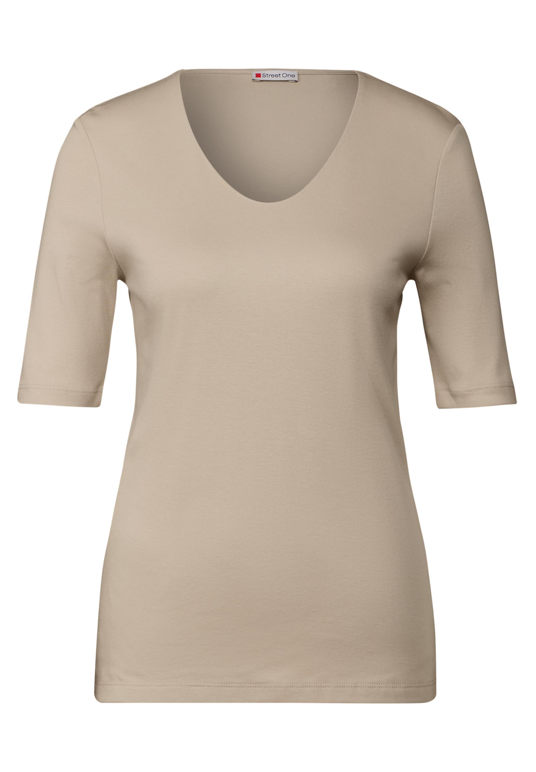 Basic Kurzarmshirt 38 - Coastal Beige