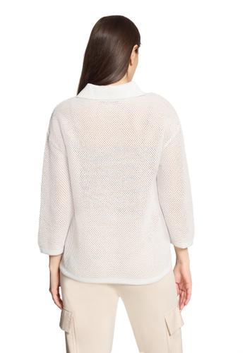 Strickpullover 36 Lässig - Patch Cream/Beige