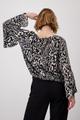 Bluse mit Leomuster 36 - Schwarz Gemustert