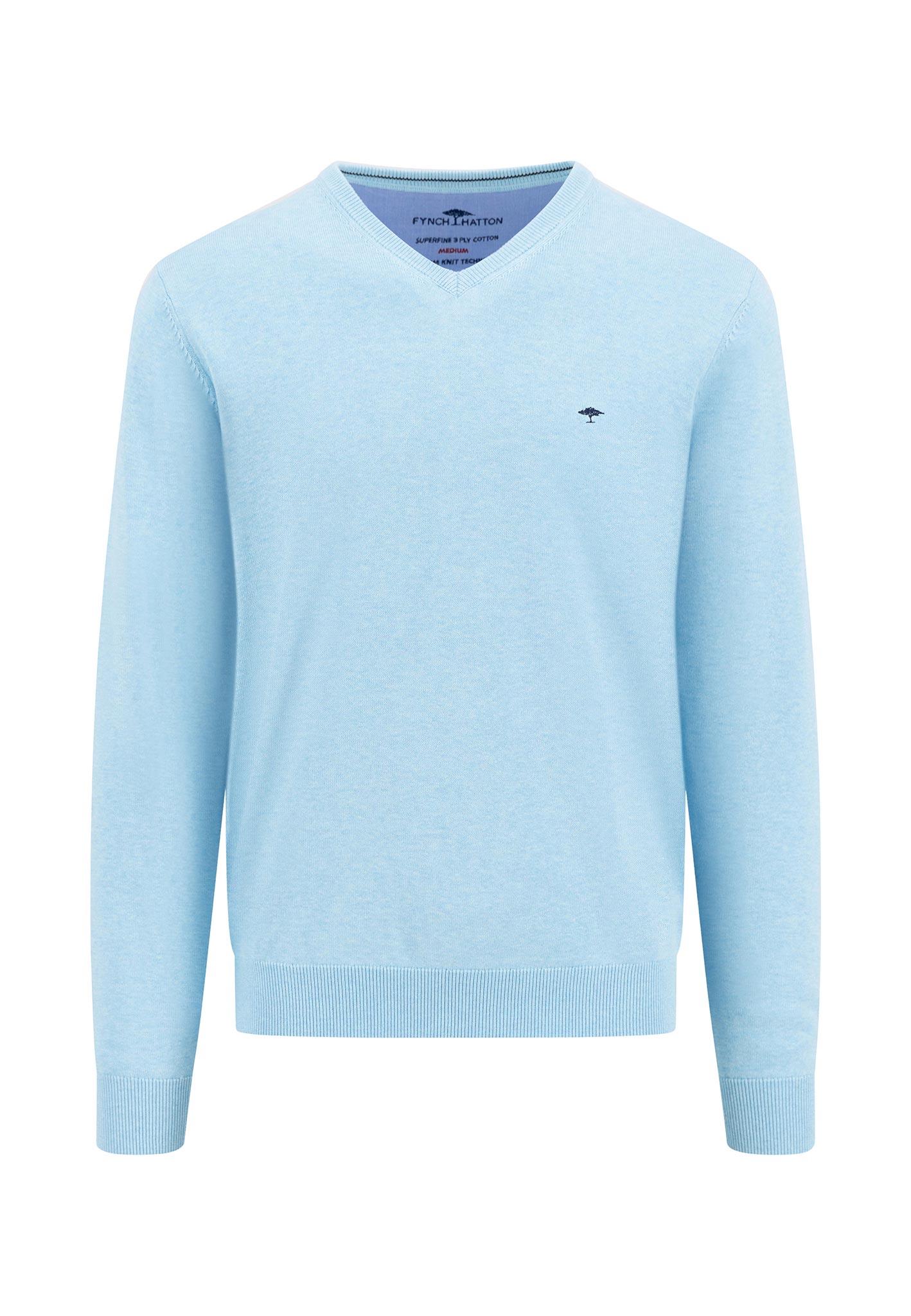 V-Neck, Superfine M Casual Fit - Splashy Ocean