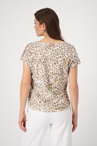 Blusenshirt mit Leomuster 36 - Camel Gemustert
