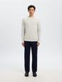SLHDANE LS KNIT STRUCTURE CREW NECK NOOS S Normal geschnitten - Light Grey Melange