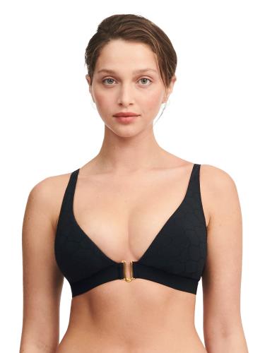 Glow Bügelloser tiefausgeschnittener Bikini T-Shirt BH S - Schwarz