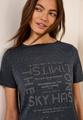 T-Shirt mit Schmucksteinen L - Volcanic Grey