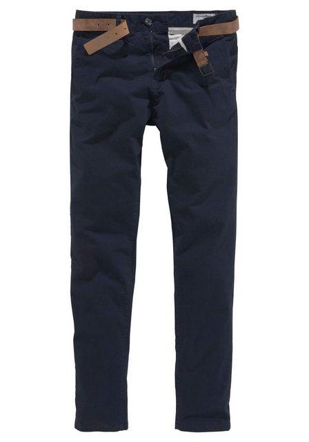 Slim Fit Chino Hose mit Gürtel 29/32 Slim Fit - Sky Captain Blue