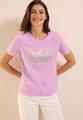 T-Shirt mit Folienprint L - Cherry Blossom Pink