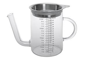 Fett-Trennkanne 1l mit Edelstahl-Sieb