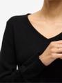 VIRIL V-NECK L/S  KNIT TOP - NOOS Schwarz M