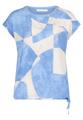 Patchwork-Shirt L Lässig - Blau/Weiß