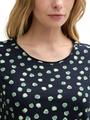 T-Shirt mit Rundhalsausschnitt XL Regular Fit - Navy Green Dots