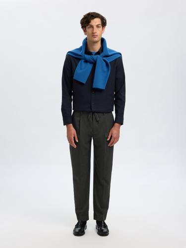 SLH190-REG TAPERED LEROY PLEAT PANT NOOS XL Verjüngt - Dark Grey Melange
