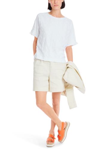 T-Shirt im strukturierten Dessin 40 - White